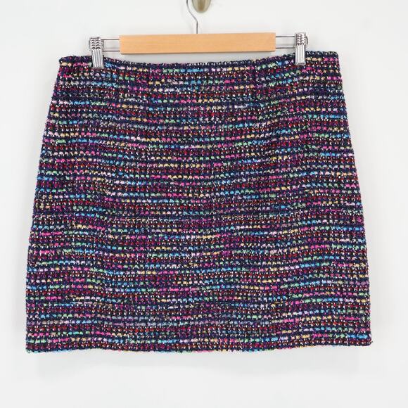 LOFT Shimmer Textured Shift Multicolor Mini Skirt Size 12 - Picture 6 of 8